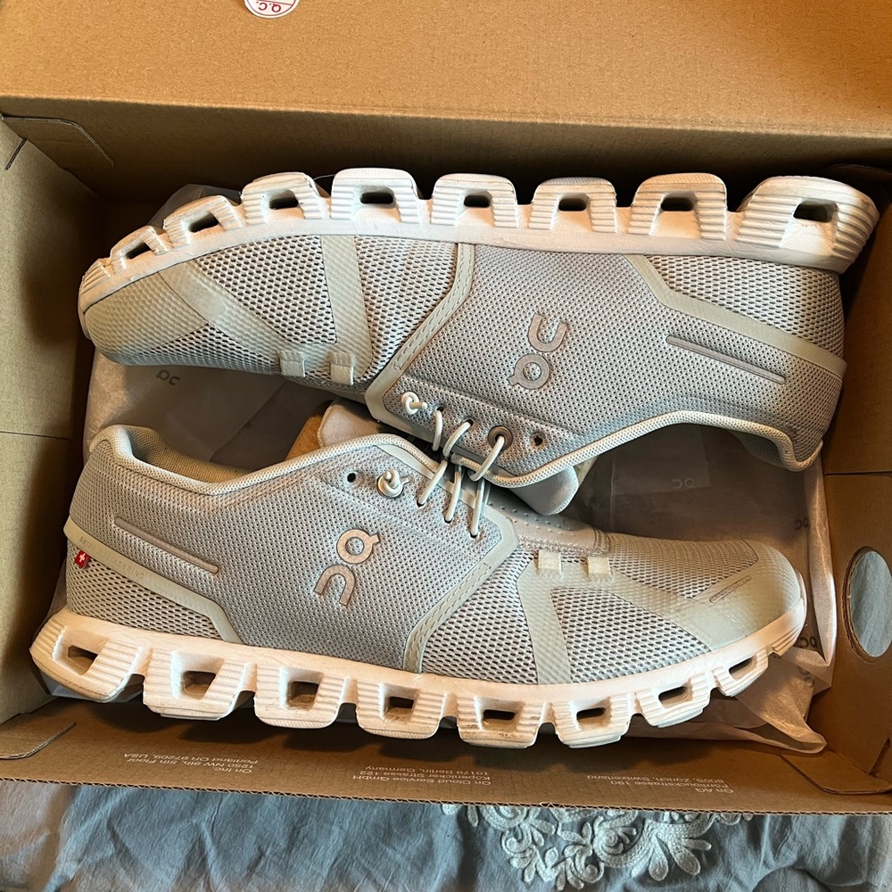 On Running Cloud Sneakers in Gray and White
